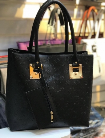 Black Turkey Leather Handbag with a small purse